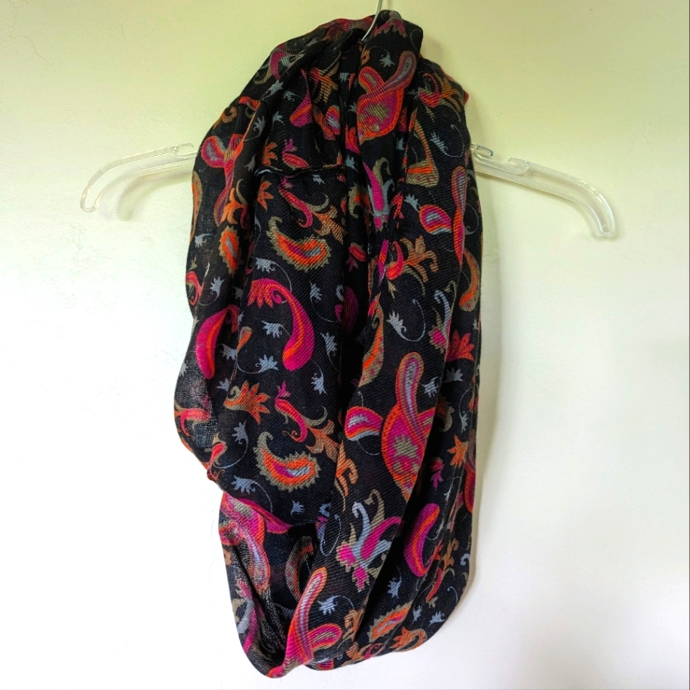 Paisley print infinity scarf
